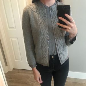 J Crew Cable-knit Cashmere Blend Cardigan